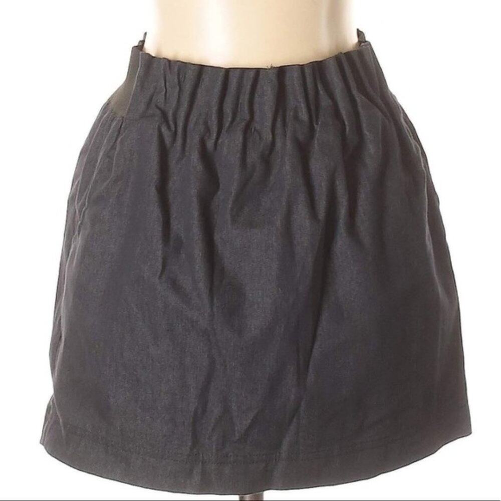 Poetry Women's Dark Blue Short A-Line Elastic Pull On Skirt Small Dark Academia